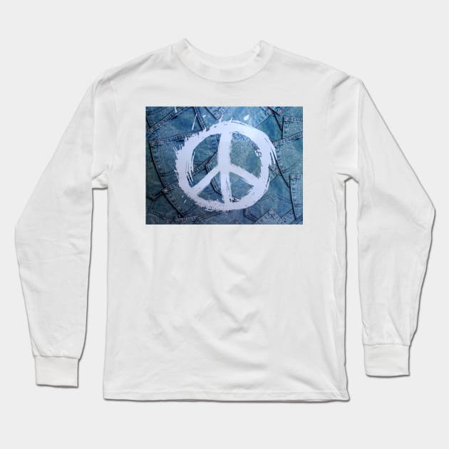 PEACEFUL PAIR OF JEANS Long Sleeve T-Shirt by mister-john